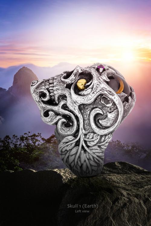 Skull "Earth" Ring